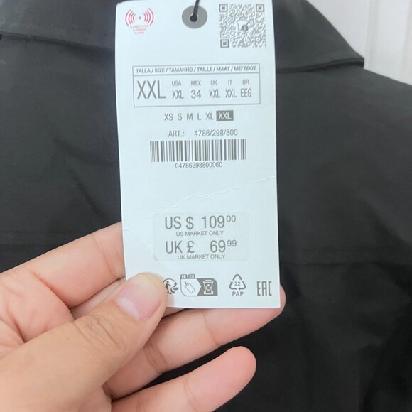 NWT Zara Black Belted Maxi Dress - Picture 5 of 5